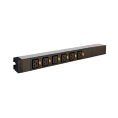Legrand 646807 19"/1U PDU elosztósor 16A 6xC19 reteszelhető aljzat bekötőkapcsos kábel nélkül Legrand 646807 19"/1U PDU elosztósor 16A 6xC19 reteszelhető aljzat bekötőkapcsos kábel nélkül