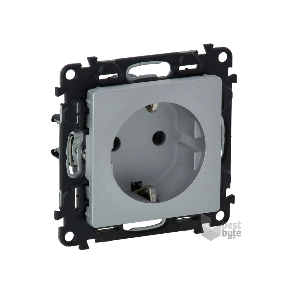 Legrand 753320 Valena Life aluminium 2P+F csatlakozóaljzat gyermekvédelemmel