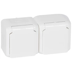 Legrand 782374 Forix IP44 fehér 2X2P+F dupla csatlakozóaljzat