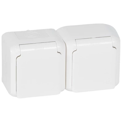 Legrand 782374 Forix IP44 fehér 2X2P+F dupla csatlakozóaljzat