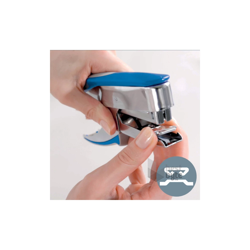 Leitz 5548 elöltöltős kézi ezüst/kék fűzőgép
