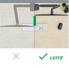 Leitz Ergo Dual sötétszürke helytakarékos monitor- és laptopkar