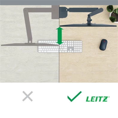 Leitz Ergo Dual sötétszürke helytakarékos monitor- és laptopkar