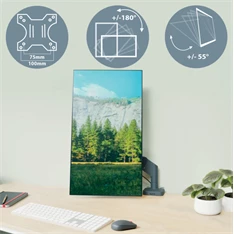 Leitz Ergo Dual sötétszürke helytakarékos monitor- és laptopkar