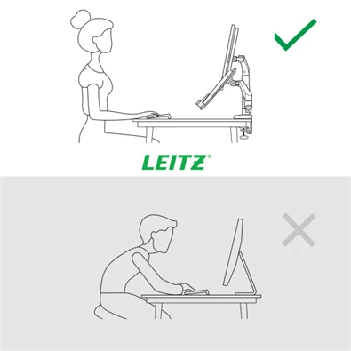Leitz Ergo Dual sötétszürke helytakarékos monitor- és laptopkar