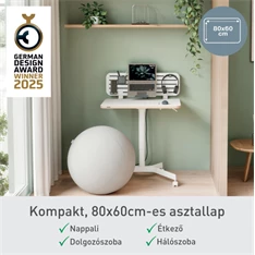 Leitz Ergo kisméretű fehér ülő-álló asztal