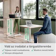 Leitz Ergo kisméretű fehér ülő-álló asztal