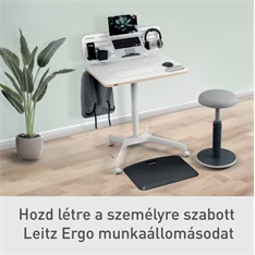 Leitz Ergo kisméretű fehér ülő-álló asztal