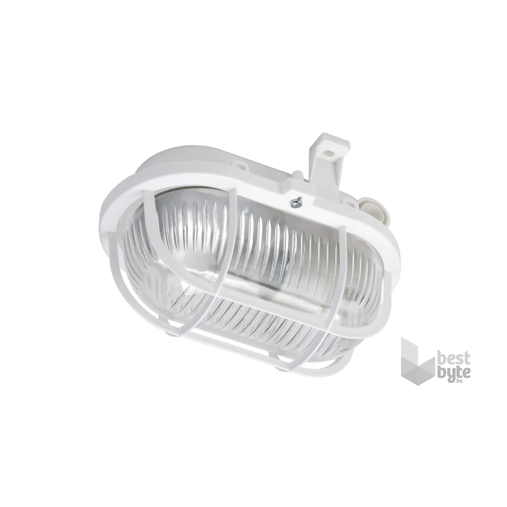Anco 321184 max 60W IP44 230V E27 műanyagrácsos fehér ovális hajólámpa