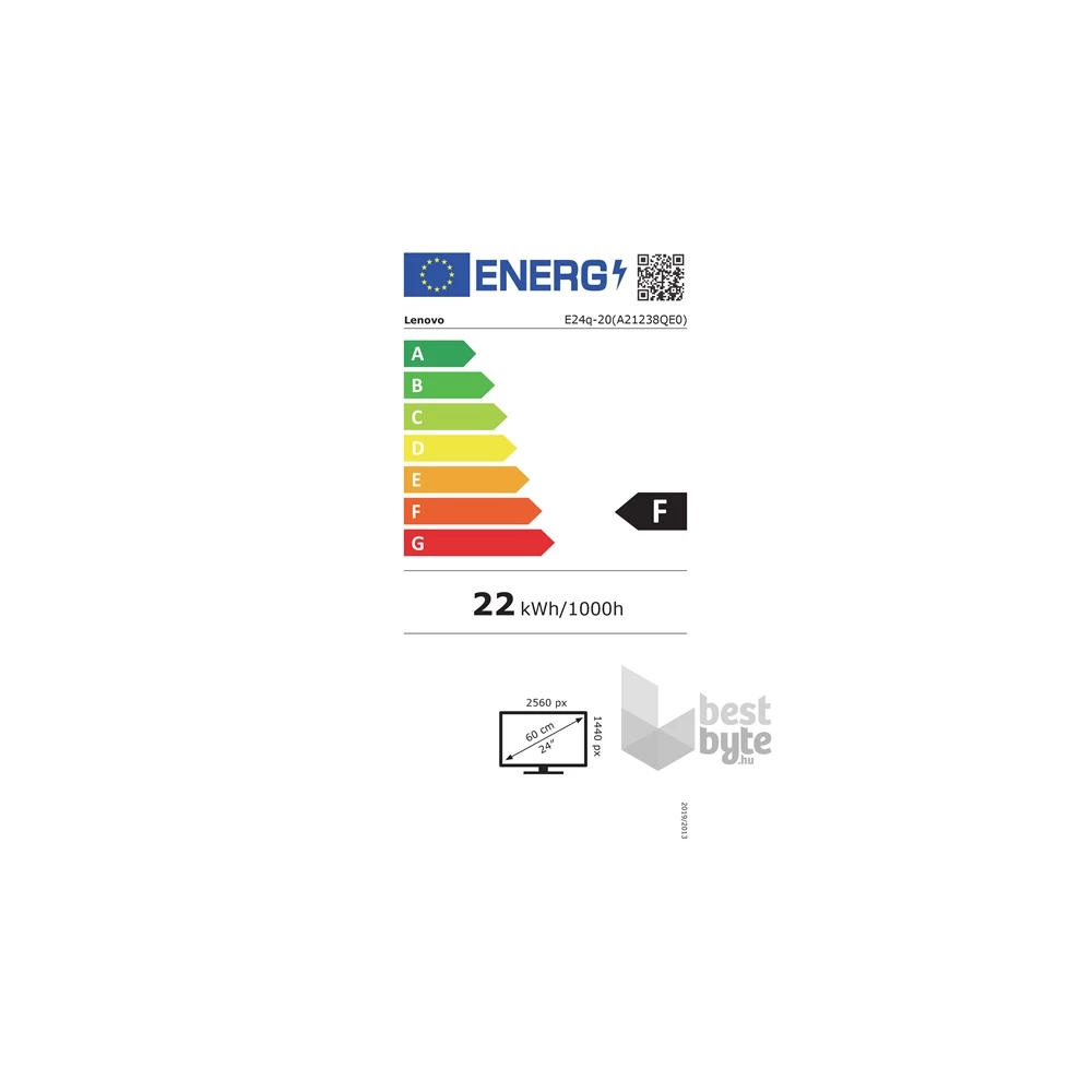 Lenovo 23,8" ThinkVision E24Q-20 QHD DP/HDMI fekete monitor