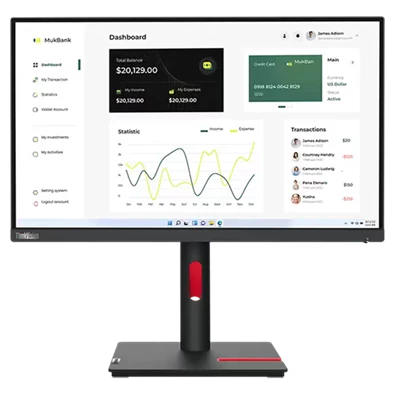 Lenovo 23" ThinkVision T23I-30 FHD IPS HDMI/DP/VGA/USB WLED monitor