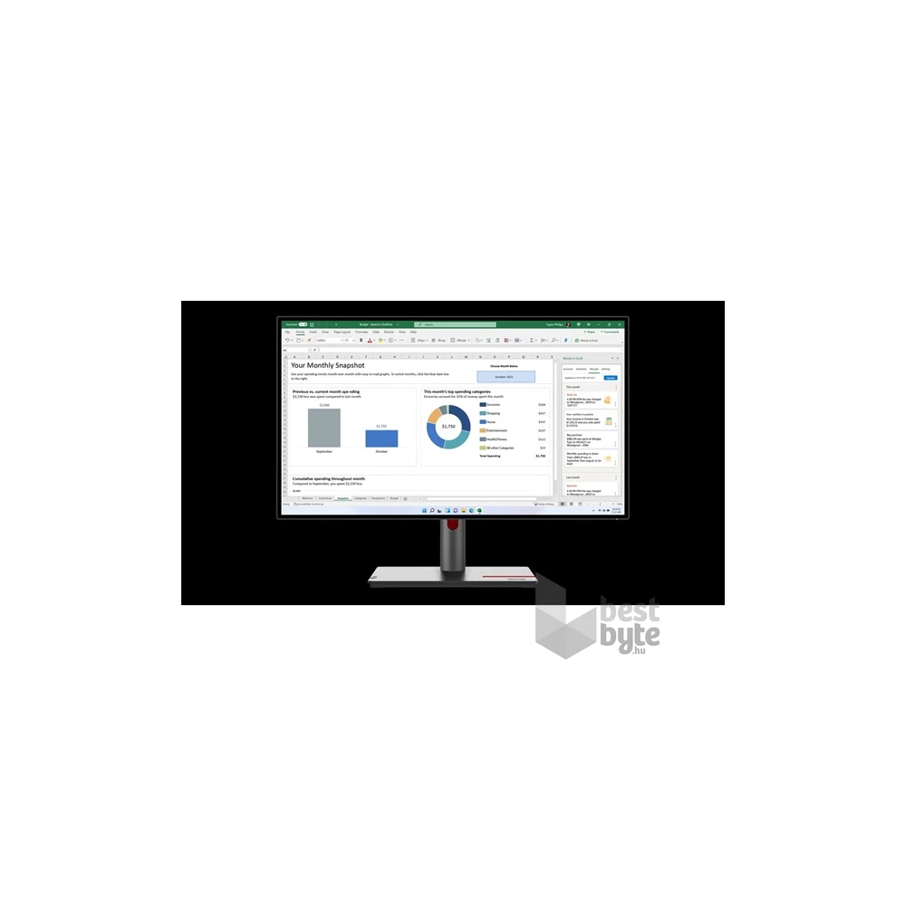 Lenovo 27" P27h-30 ThinkVision QHD IPS HDMI/DP/USB/USB-C/RJ45 monitor