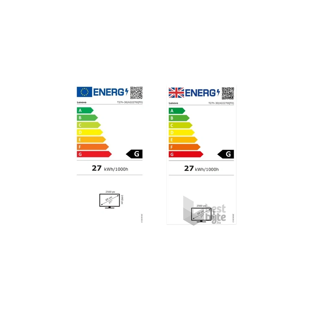 Lenovo 27" ThinkVision T27h-30 QHD IPS HDMI/DP/USB-C monitor