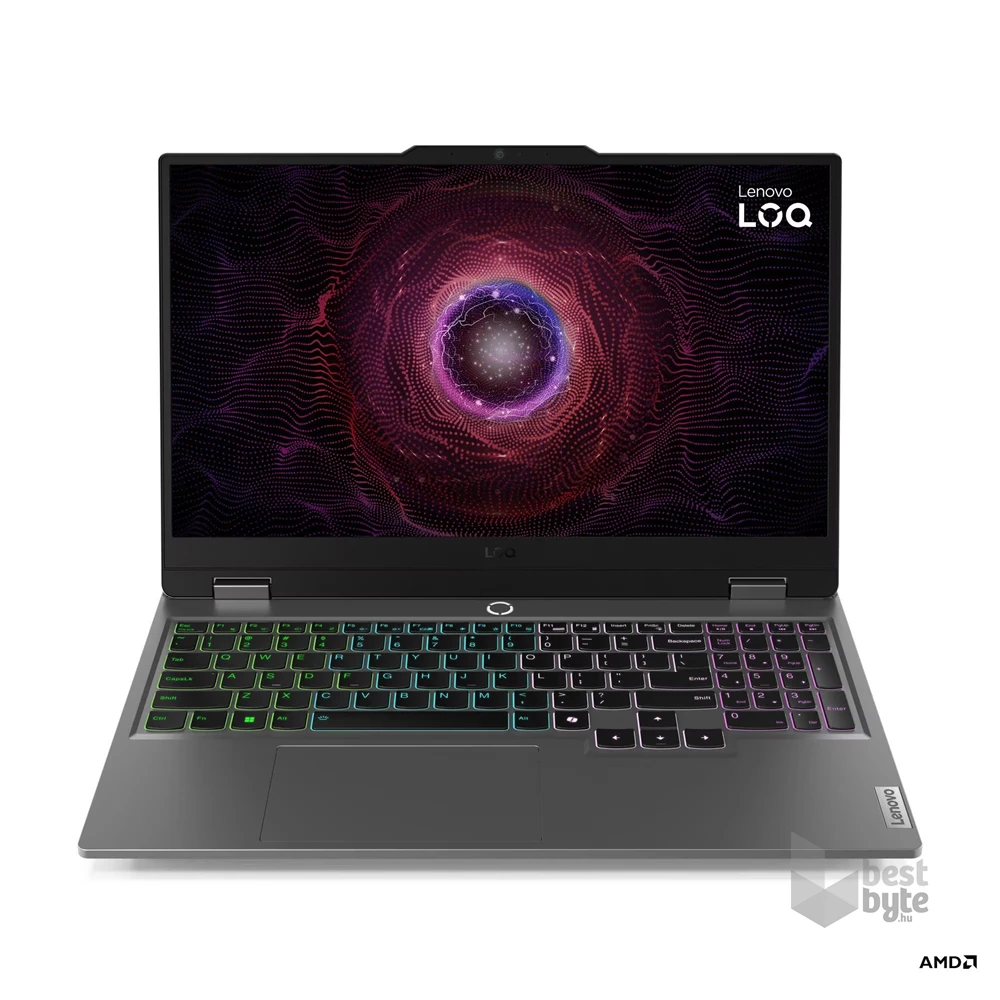 Lenovo LOQ 15ARP9 laptop (15,6"FHD/AMD Ryzen 5 7235HS/RTX 3050 6GB/24GB RAM/512GB/FreeDOS) - szürke