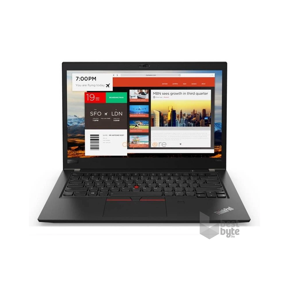 Lenovo ThinkPad T480s laptop (14"FHD/Intel Core i5-8250U/Int.VGA/8GB/256GB/Win11P/Felújított A,batteryCARE+) - fekete