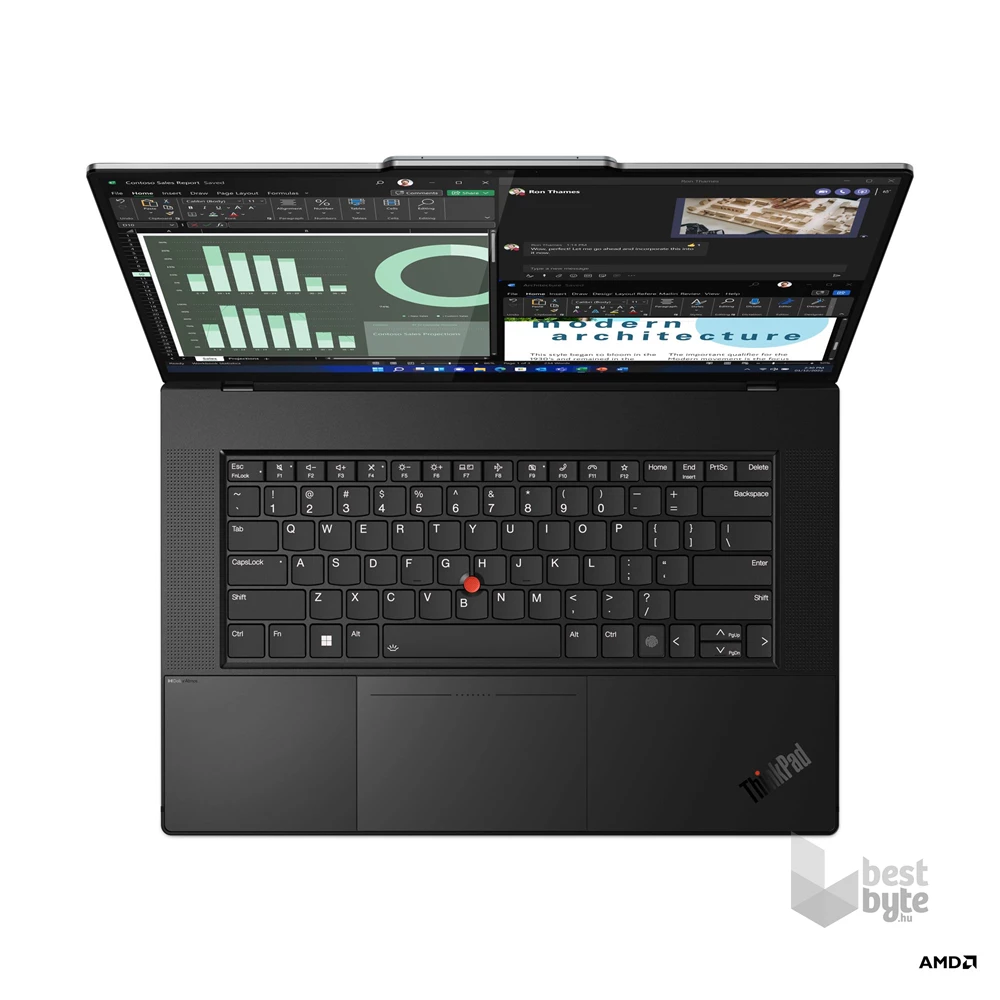 Lenovo Thinkpad Z16 G2 laptop (16"WQUXGA Touch/AMD Ryzen 7 Pro 7840HS/RX 6550M 4GB/32GB RAM/1TB/Win11 Pro) - szürke