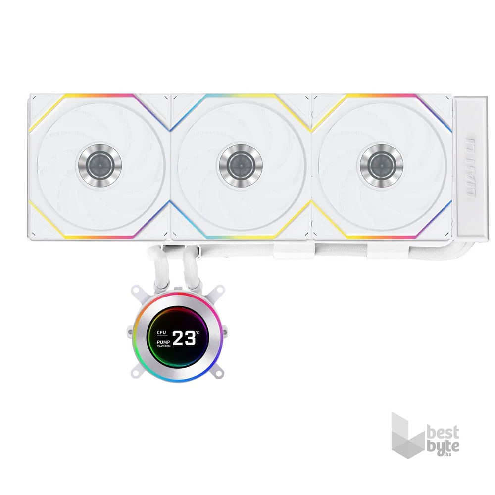 Lian Li HYDROSHIFT II LCD-C 360TL 3x120mm ARGB fehér vízhűtéses processzor hűtő