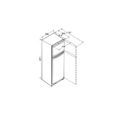 Liebherr CTPele251-26 inox, felülfagyasztós, Hűtő:219L, Fagyasztó:52L, hűtőszekrény