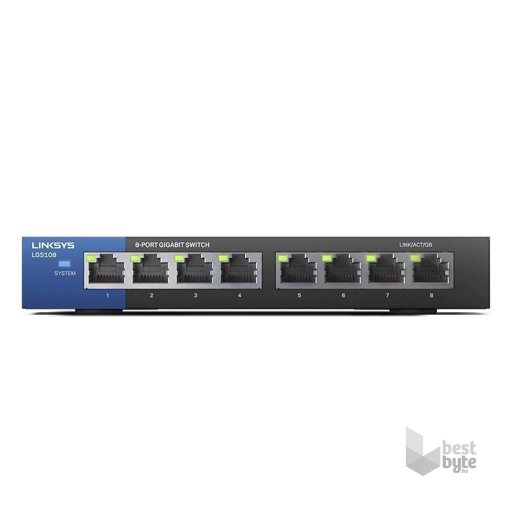 Linksys SMB LGS108 8port 10/100/1000Mbps LAN nem menedzselhető asztali Switch