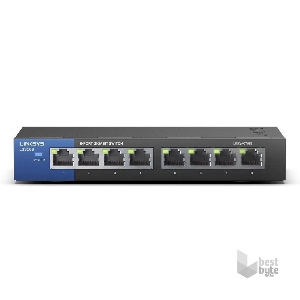 Linksys SMB LGS108 8port 10/100/1000Mbps LAN nem menedzselhető asztali Switch