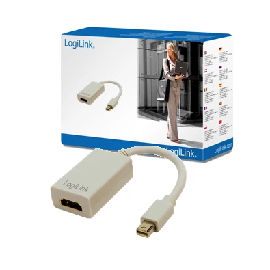 LogiLink CV0036A fehér mini DisplayPort apa > HDMI anya