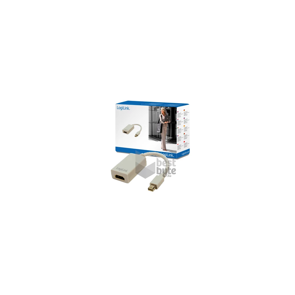 LogiLink CV0036A fehér mini DisplayPort apa > HDMI anya