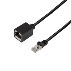 Logilink CQX033S Patch kábelhosszabbító prémium, Cat.6A, S/FTP, fekete, 1 m