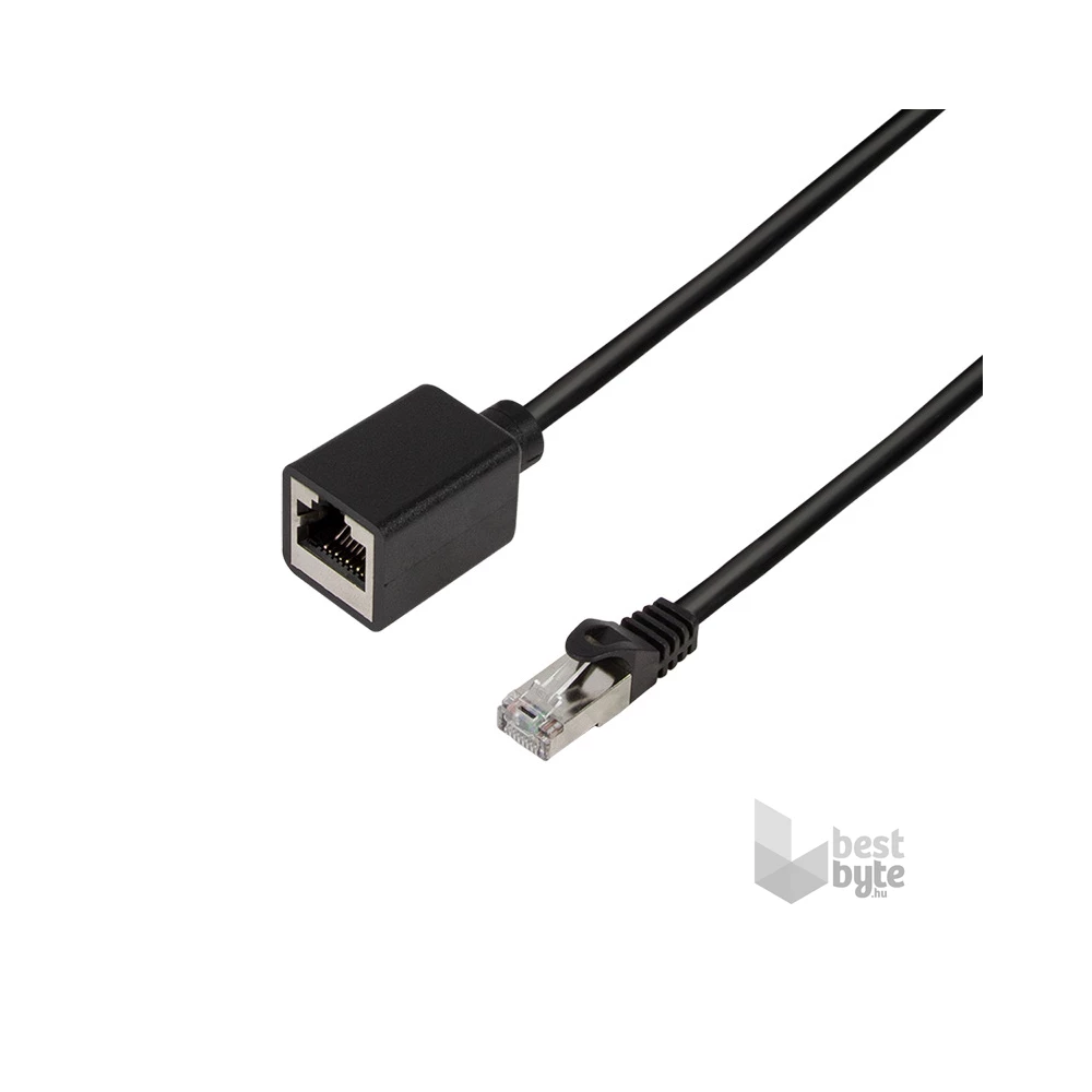 Logilink CQX033S Patch kábelhosszabbító prémium, Cat.6A, S/FTP, fekete, 1 m