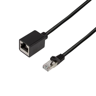 Logilink CQX033S Patch kábelhosszabbító prémium, Cat.6A, S/FTP, fekete, 1 m