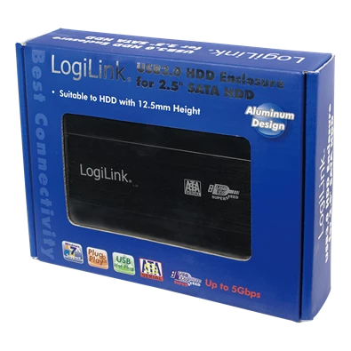 LogiLink UA0106 Szuper sebességű USB 3.0-ás alumínum HDD ház 2.5”-os SATA HDD-hez