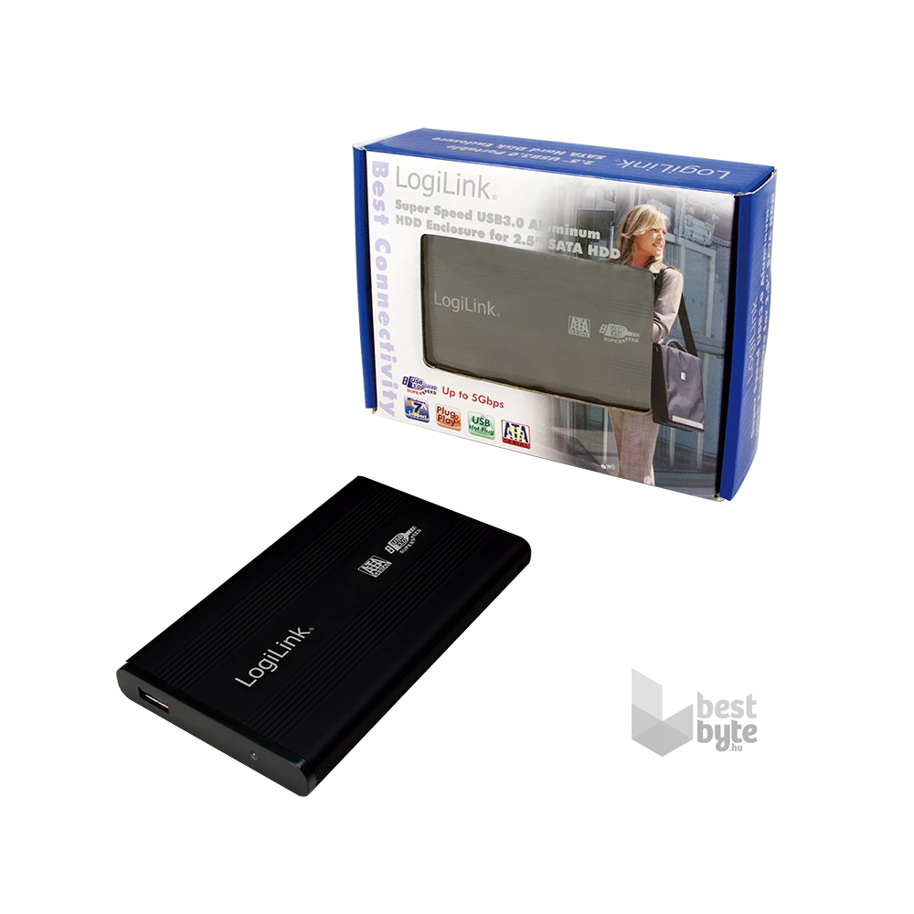 LogiLink UA0106 Szuper sebességű USB 3.0-ás alumínum HDD ház 2.5”-os SATA HDD-hez