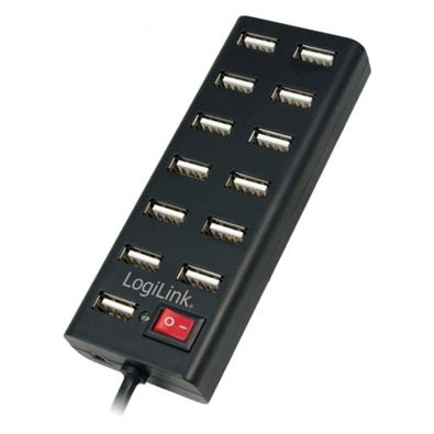 LogiLink UA0126 USB 2.0 13 portos hub ki/be kapcsolóval