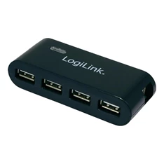 LogiLink USB 2.0-ás 4 portos hub, táppal, fekete