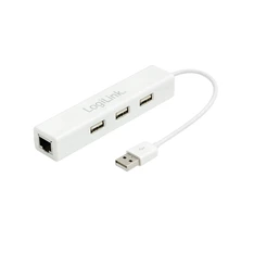 LogiLink USB2.0 Ethernet Adapter 3 portos hubbal