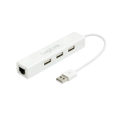 Logilink UA0174A USB2.0 Ethernet Adapter 3 portos hubbal
