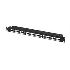 Logilink NK4065 19" patch panel 24 Keystone jack csatlakozóhoz, 1U, terheletlen, fekete