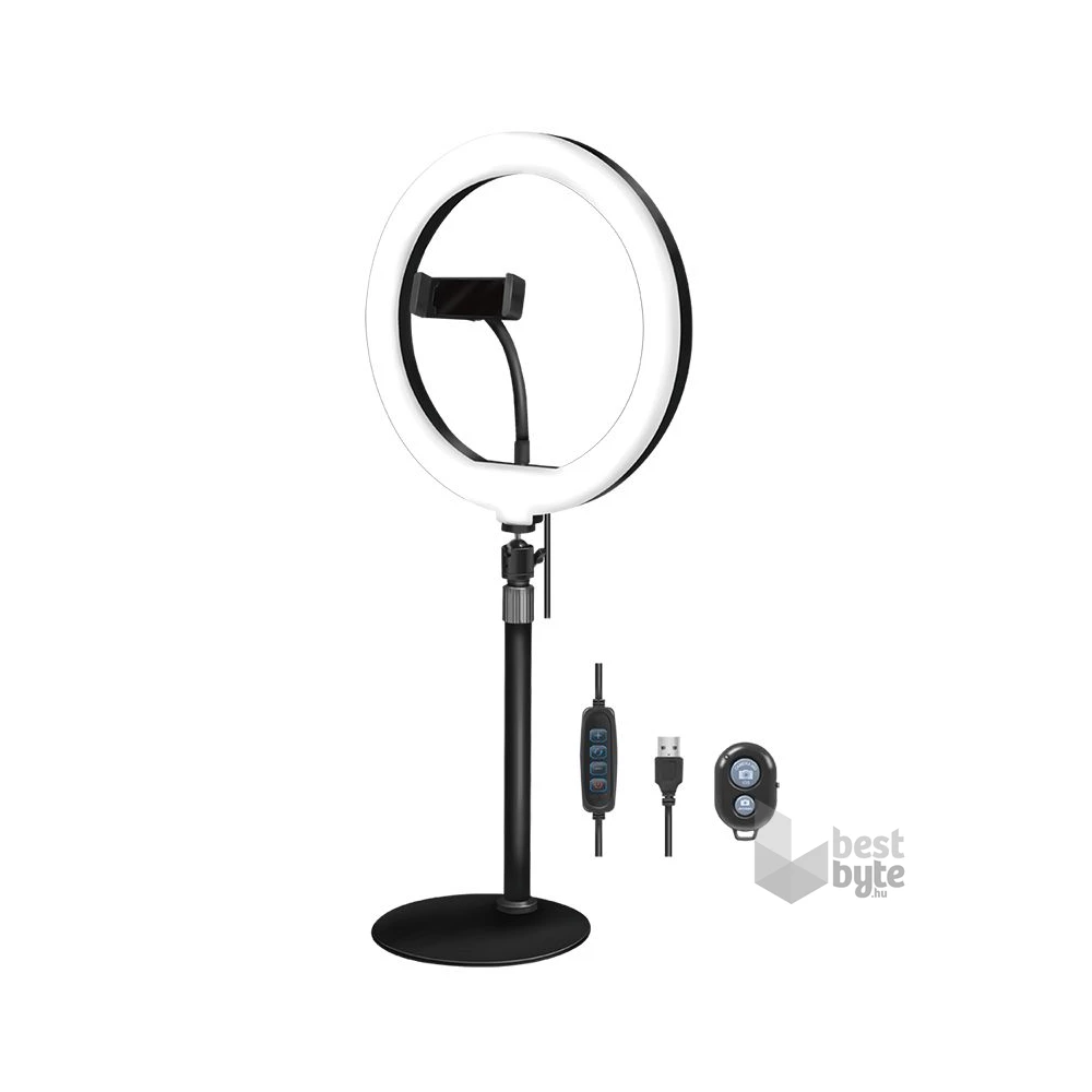 Logilink AA0152 25cm fekete LED körlámpa okostelefonhoz