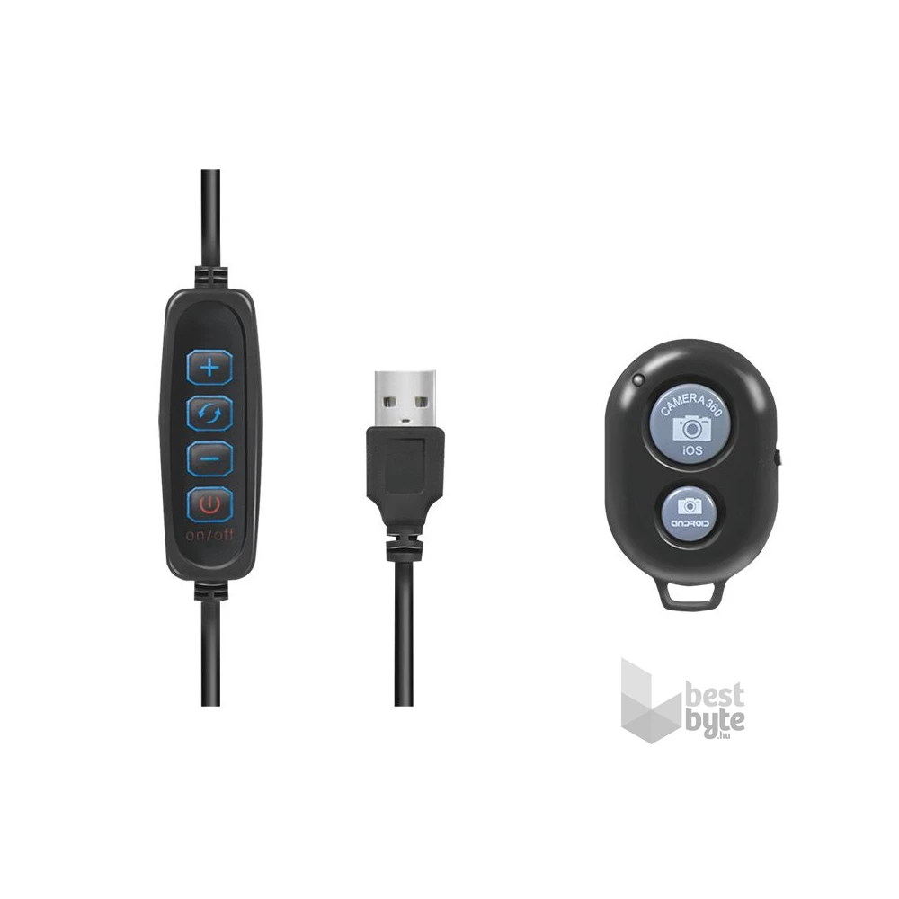 Logilink AA0152 25cm fekete LED körlámpa okostelefonhoz