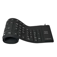 Logilink ID0019A Billentyűzet rugalmas vízálló USB + PS/2, fekete