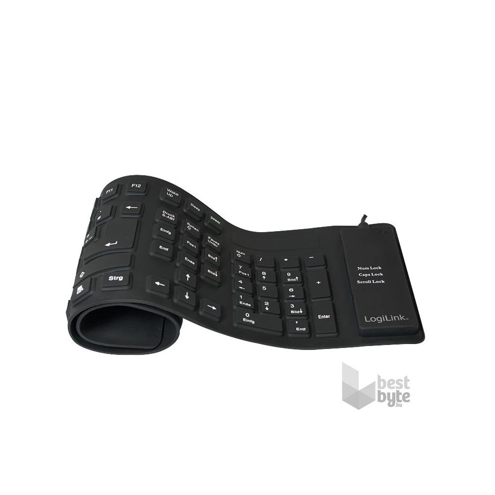 Logilink ID0019A Billentyűzet rugalmas vízálló USB + PS/2, fekete