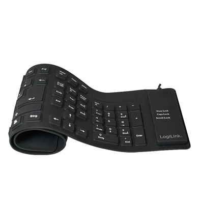 Logilink ID0019A Billentyűzet rugalmas vízálló USB + PS/2, fekete