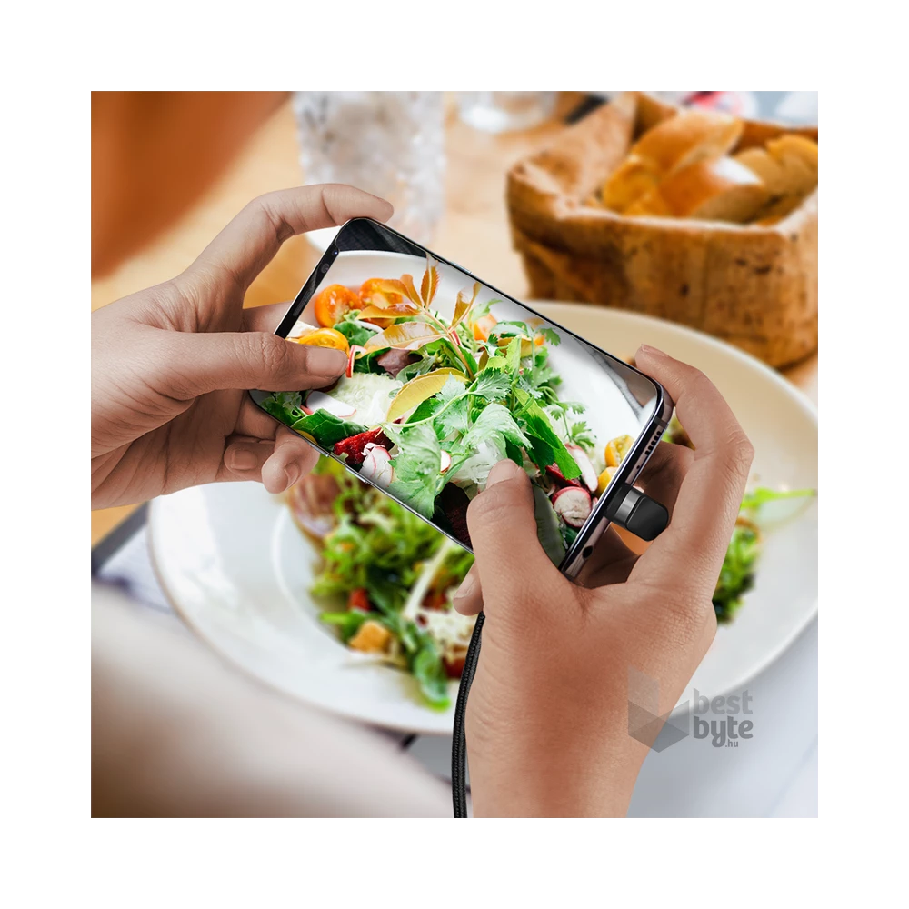 Logilink CU0190 USB 2.0 Type-C kábel, C/M 180 fok - USB-C/M, alu, fekete, 1 m