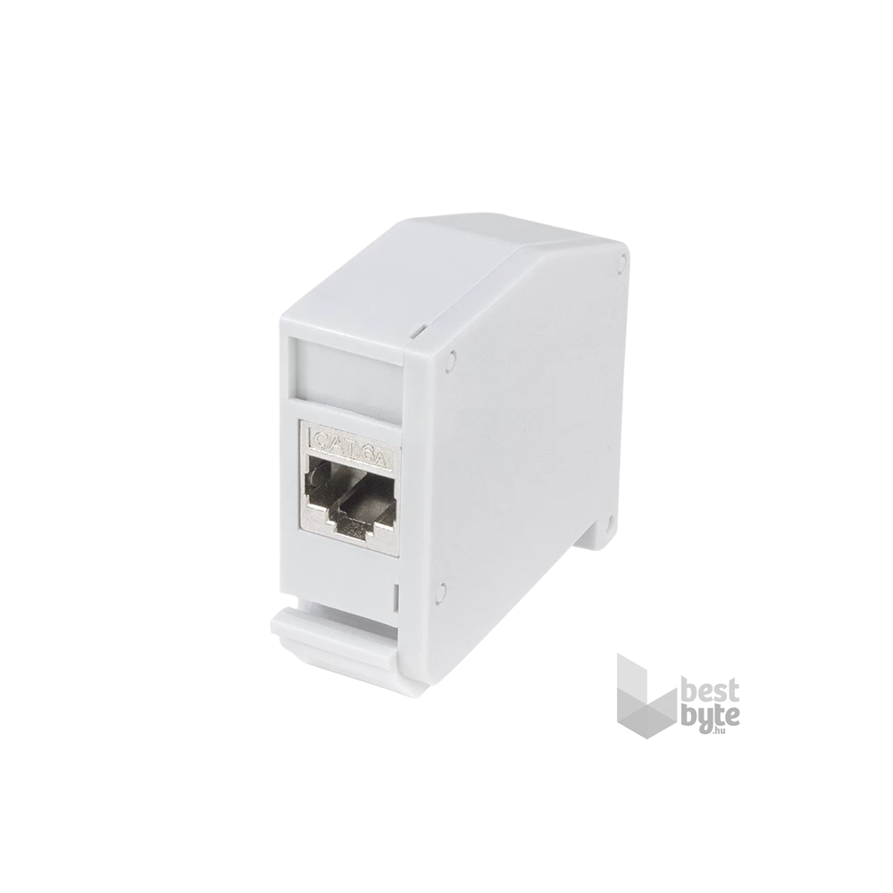 Logilink MP0056 DIN-sínes adapter Cat.6A soros csatlakozóval, árnyékolt, 2x RJ45 aljzat
