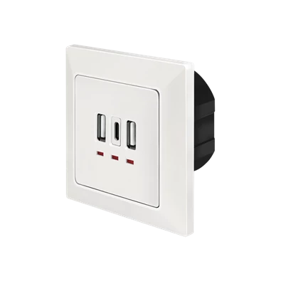 Logilink PA0254 Fali konnektor, 2x USB-A, 1x USB-C