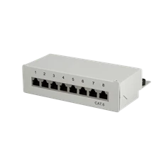 Logilink NP0016A Cat.6 Patch Panel 8 portos árnyékolt, asztali, világosszürke