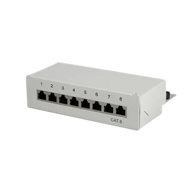 Logilink NP0016A Cat.6 Patch Panel 8 portos árnyékolt, asztali, világosszürke