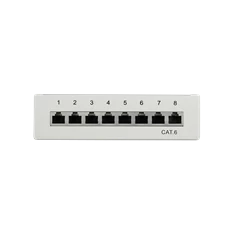 Logilink NP0016A Cat.6 Patch Panel 8 portos árnyékolt, asztali, világosszürke