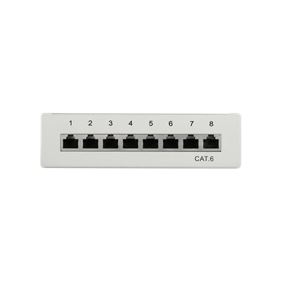 Logilink NP0016A Cat.6 Patch Panel 8 portos árnyékolt, asztali, világosszürke