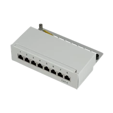 Logilink NP0016A Cat.6 Patch Panel 8 portos árnyékolt, asztali, világosszürke