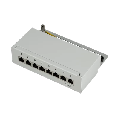 Logilink NP0016A Cat.6 Patch Panel 8 portos árnyékolt, asztali, világosszürke